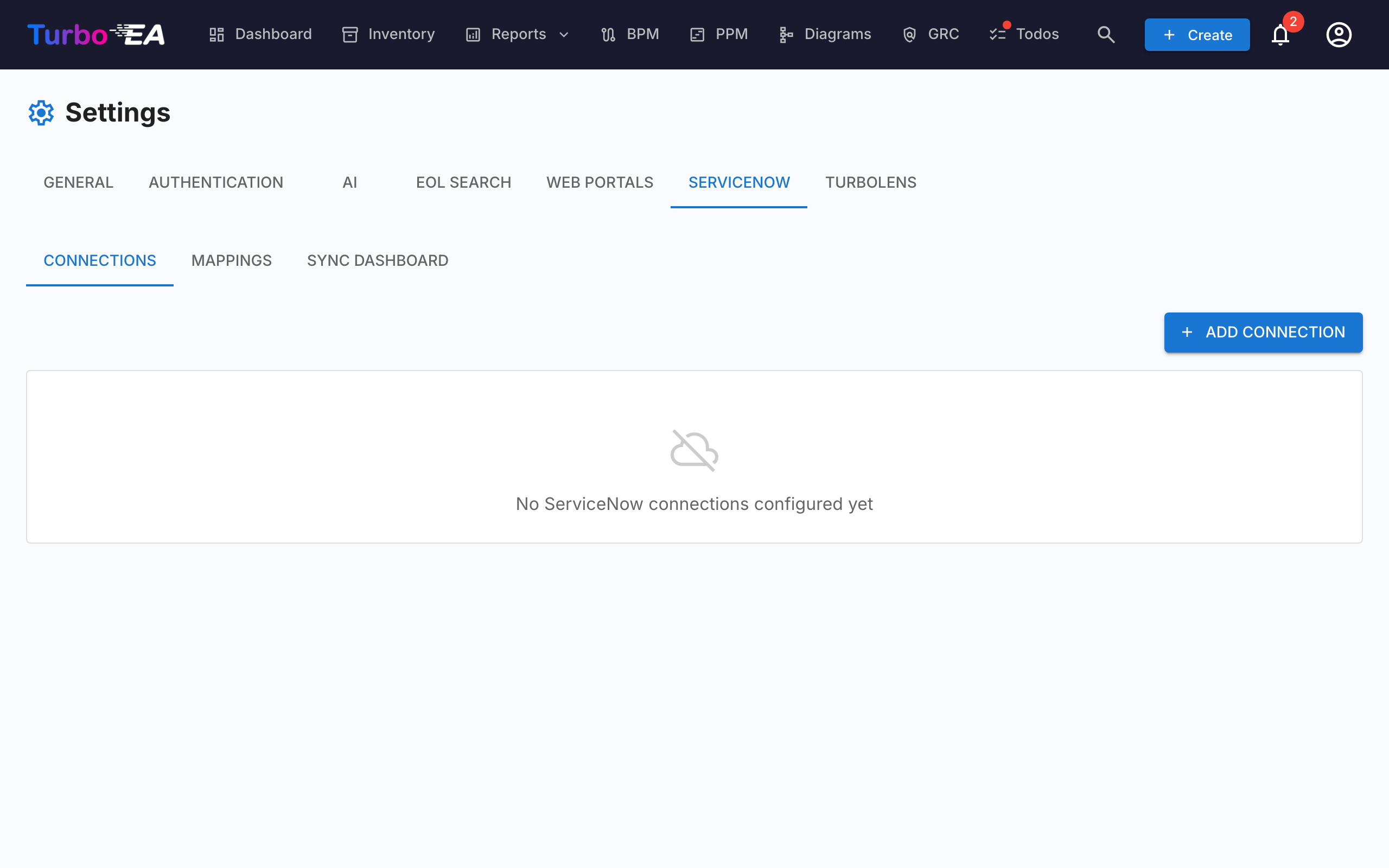 ServiceNow Integration Settings