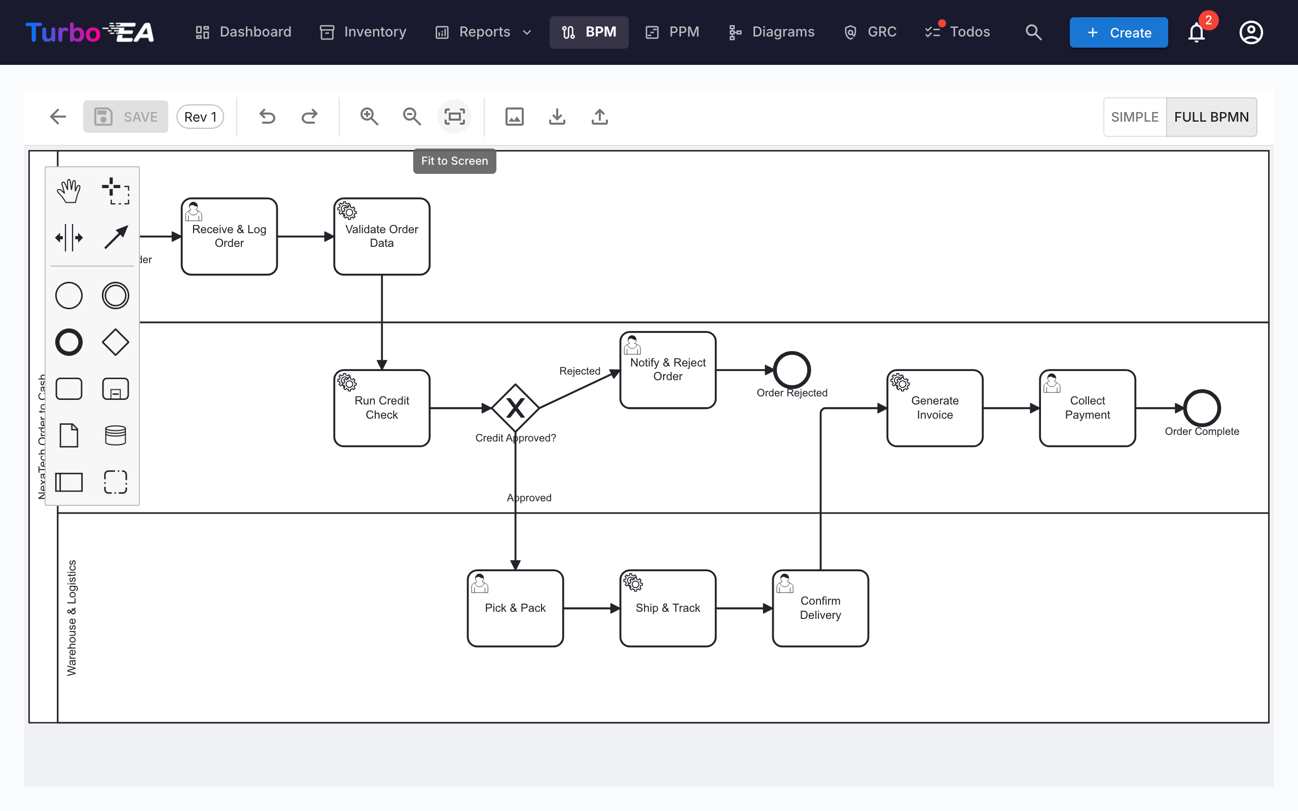 BPM Process Flow Editor