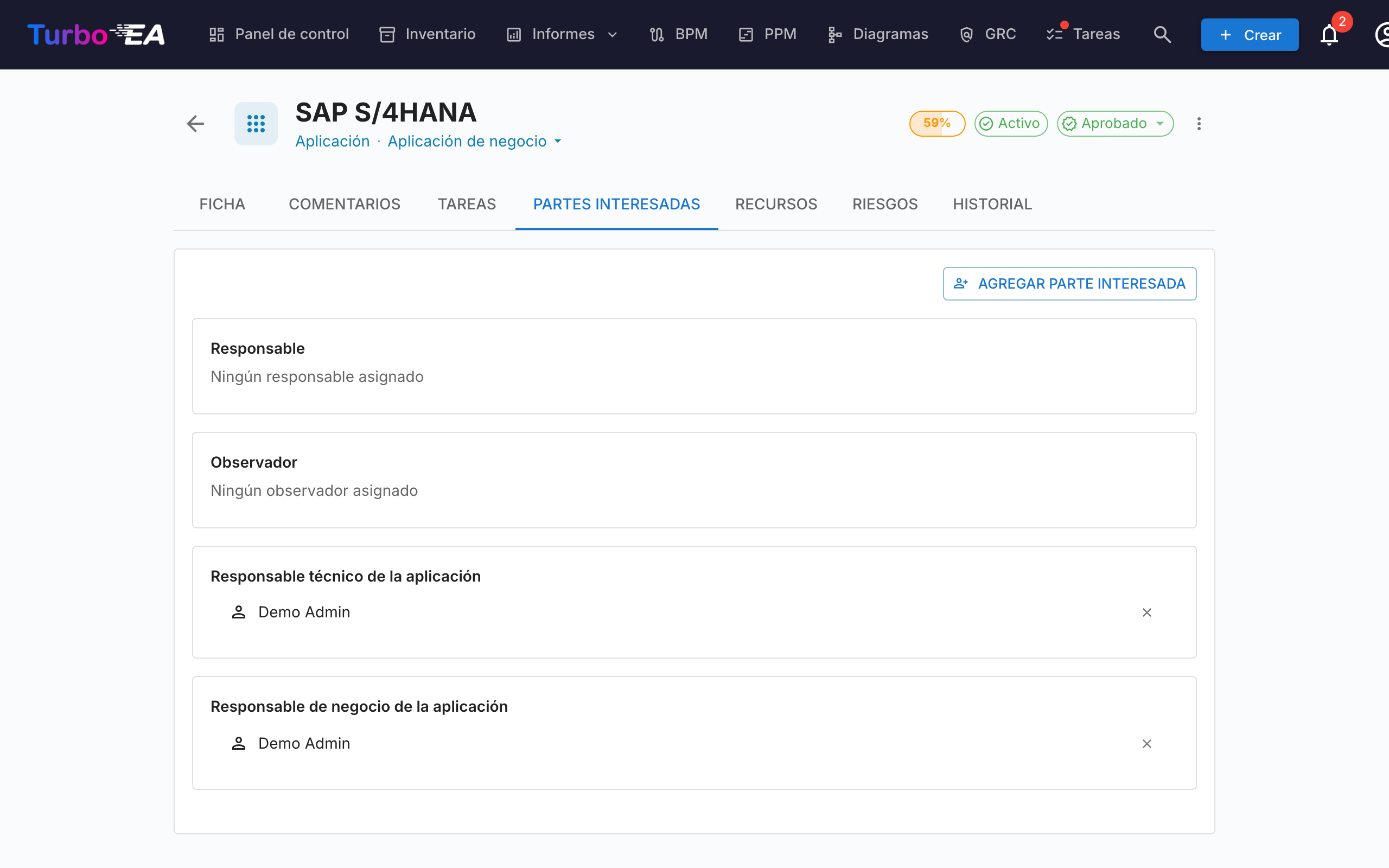 Partes Interesadas de una Ficha