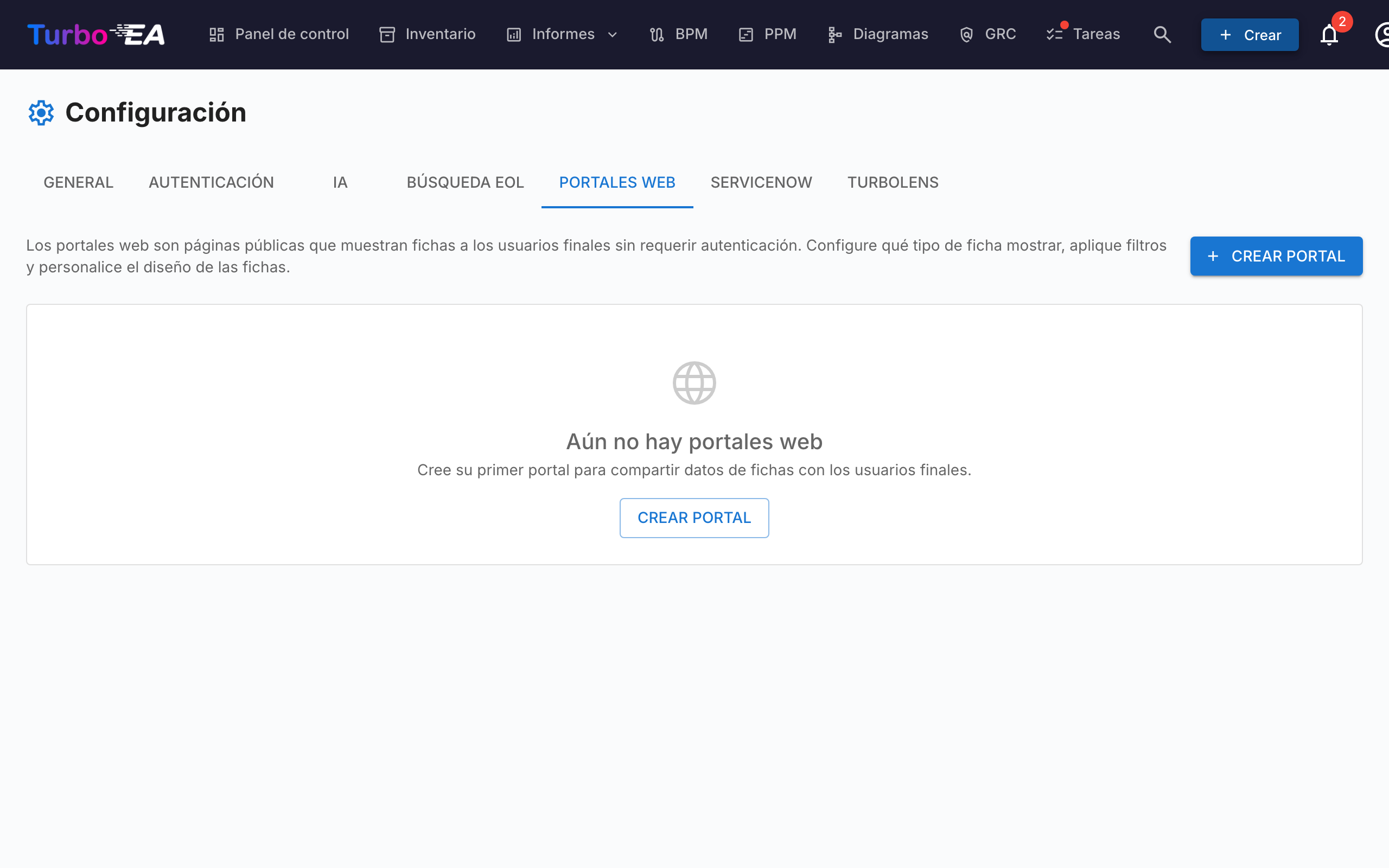 Configuración de Portales Web