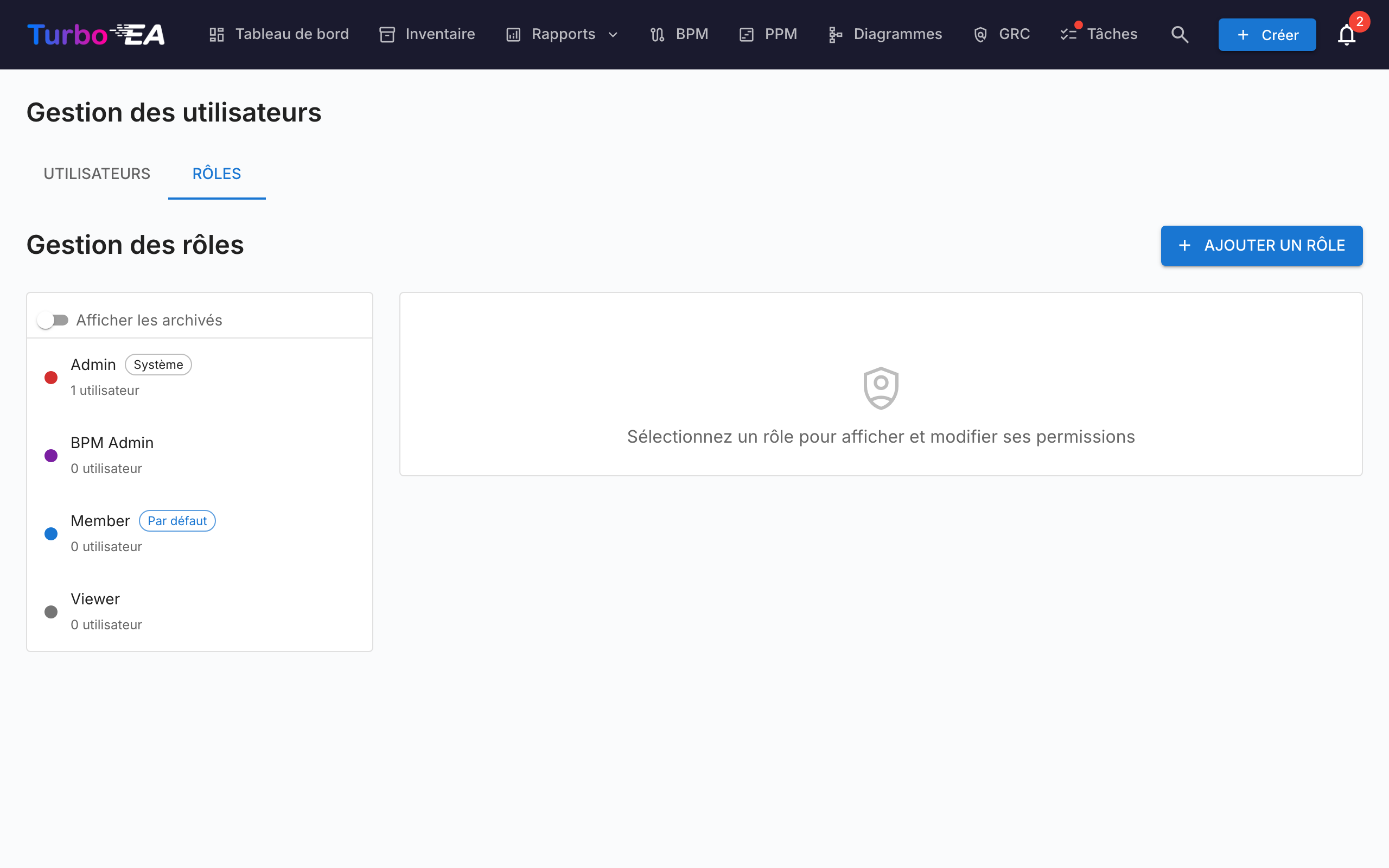 Gestion des rôles et des permissions