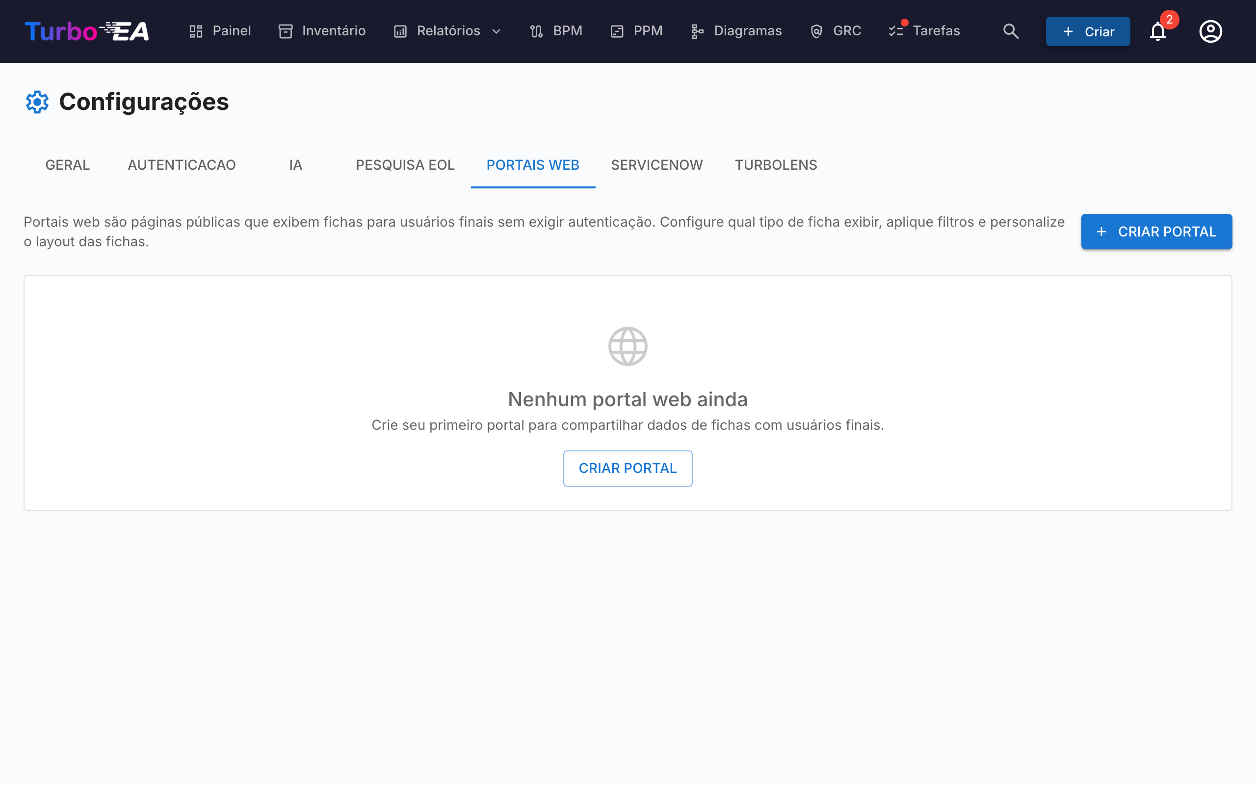 Gestão de portais web
