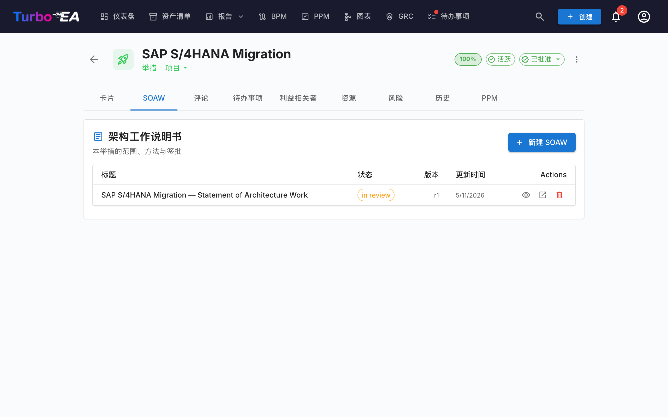 举措卡片 — SoAW 标签页